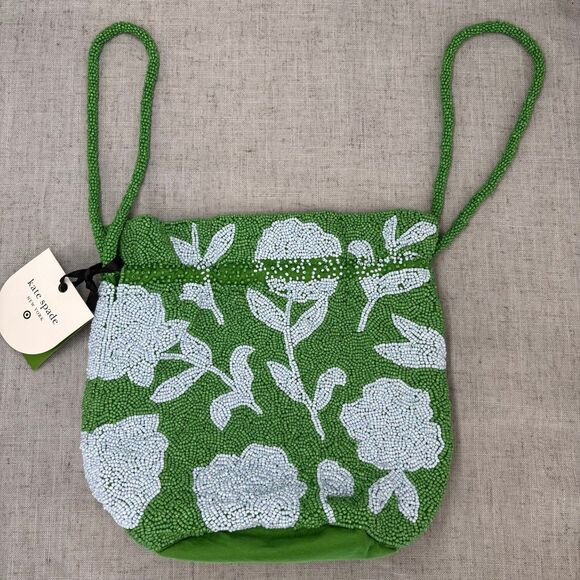Kate Spade New York x Target Beaded Classic Rose Drawstring Bucket Bag Purse NWT - Picture 8 of 9